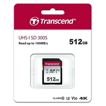   SDXC 512Gb Transcend 300S U3 V30 (TS512GSDC300S)