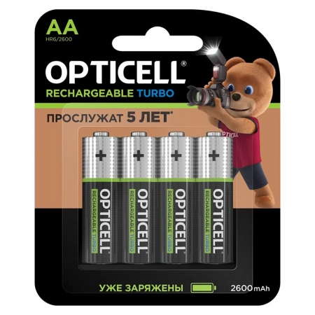 ����������� AA Opticell Turbo HR6 2600��/� Ni-Mh, 4��, ������� (6080002)