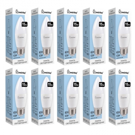  (LED)  Smartbuy C37 15W/4000/E27, 10  (SBL-C37-15-40K-E27)