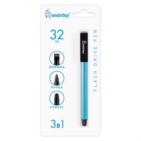 32Gb Smartbuy Gel Pen Blue, --,  ,  (SB032GB2BRTL)