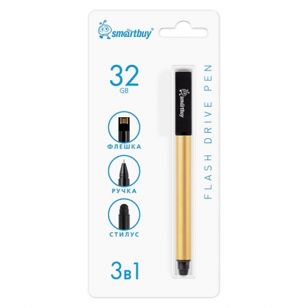 32Gb Smartbuy Gel Pen Gold, --,  ,  (SB032GB2GRTL)