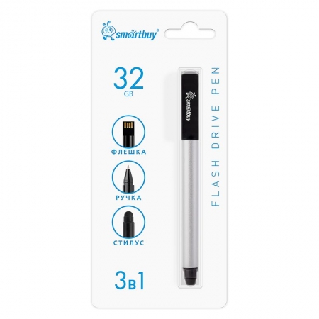 32Gb Smartbuy Gel Pen Silver, --,  ,  (SB032GB2SRTL)