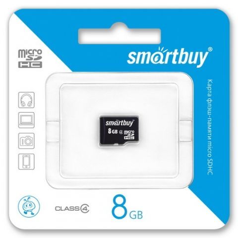   Micro SDHC 8Gb Smartbuy Class 4   (SB8GBSDCL4-00)