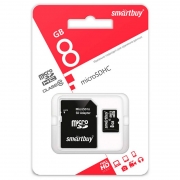   Micro SDHC 8Gb Smartbuy Class 10 +  SD (SB8GBSDCL10-01)