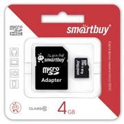   Micro SDHC 4Gb Smartbuy Class 10 +  SD (SB4GBSDCL10-01)